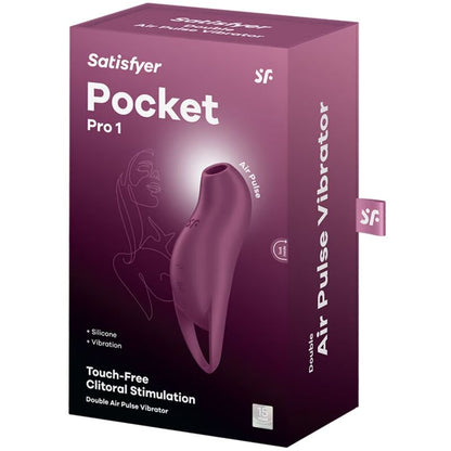 SATISFYER - POCKET PRO 1 CLITORAL STIMULATOR MAROON