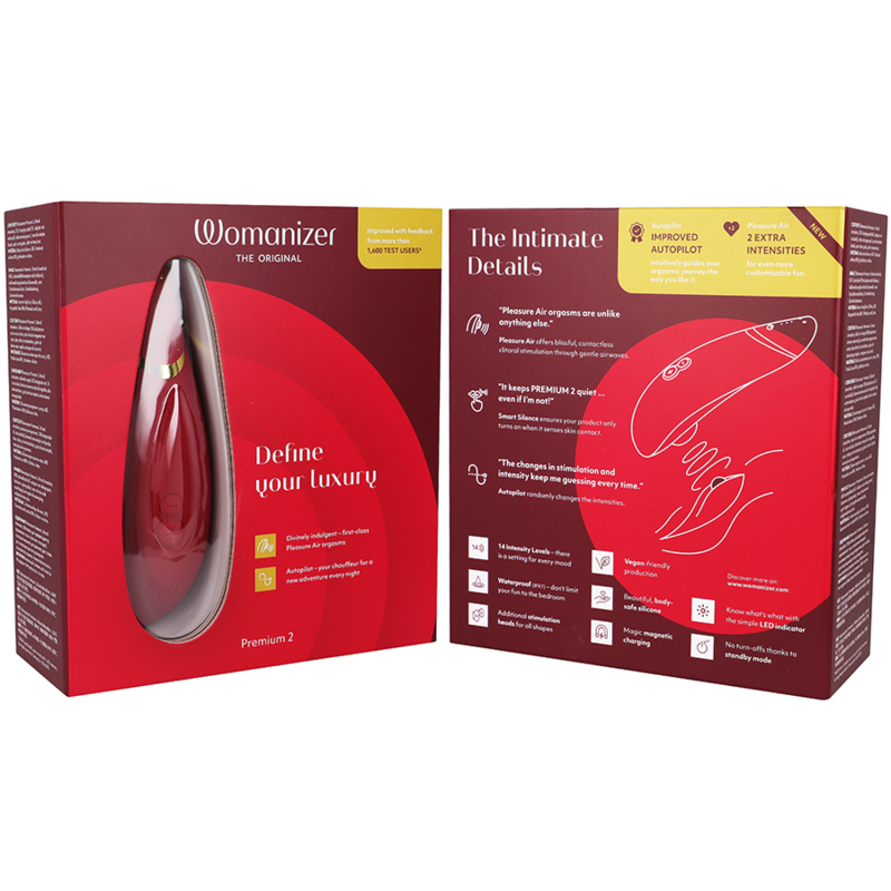 WOMANIZER - PREMIUM 2 ESTIMULADOR DE CLÍTORIS BORDÔ