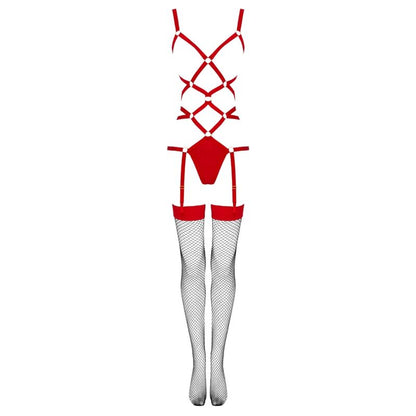 LIVCO CORSETTI FASHION - THIARA LC 20213 SET BODY + MEDIAS ROJA