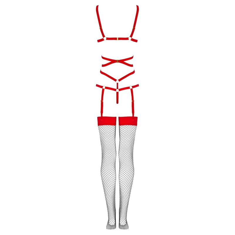 LIVCO CORSETTI FASHION - THIARA LC 20213 SET BODY + MEDIAS ROJA