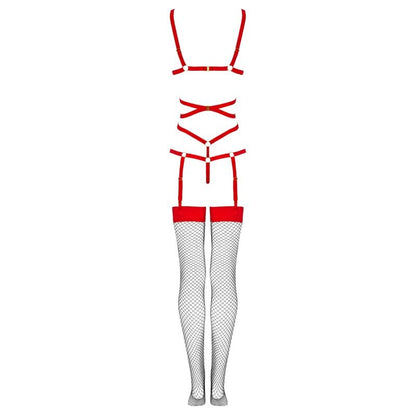 LIVCO CORSETTI FASHION - THIARA LC 20213 SET BODY + MEDIAS ROJA