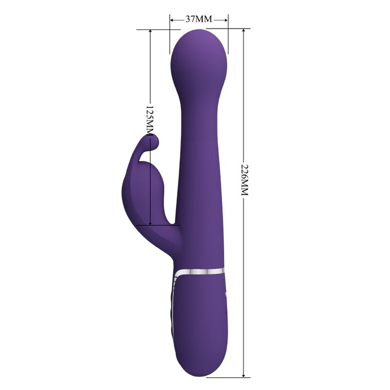 PRETTY LOVE - DEJON RABBIT 3 IN 1 MULTIFUNCTION VIBRATOR PURPLE