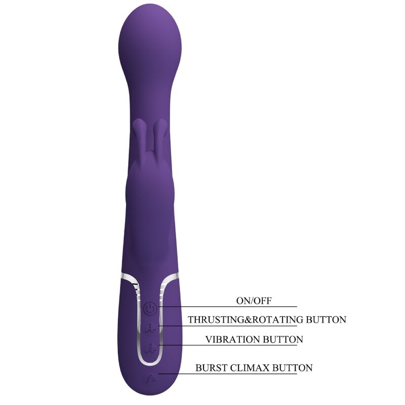PRETTY LOVE - DEJON RABBIT 3 IN 1 MULTIFUNCTION VIBRATOR PURPLE