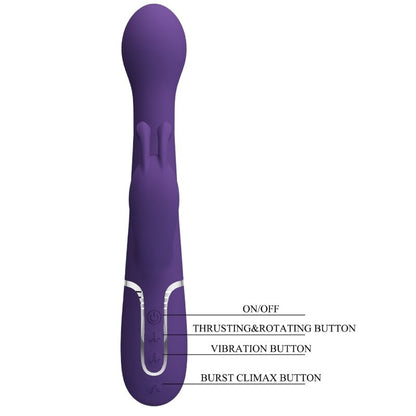 PRETTY LOVE - DEJON RABBIT 3 IN 1 MULTIFUNCTION VIBRATOR PURPLE