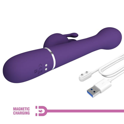 PRETTY LOVE - DEJON RABBIT 3 IN 1 MULTIFUNCTION VIBRATOR PURPLE