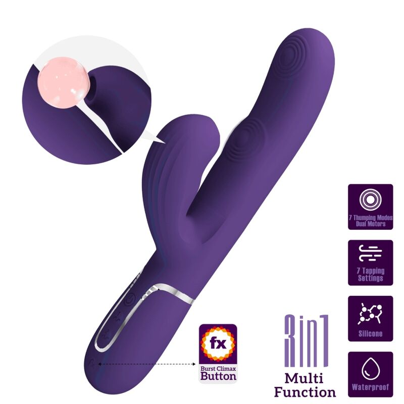 PRETTY LOVE - PERLITA 3-IN-1 MULTIFUNCTION G-SPOT VIBRATOR, PURPLE