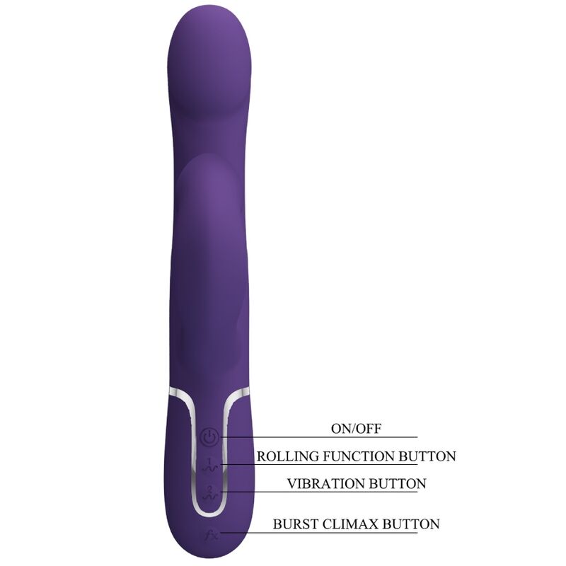 PRETTY LOVE - ZALIN RABBIT VIBRATOR WITH PEARLS 4 IN 1 PURPLE
