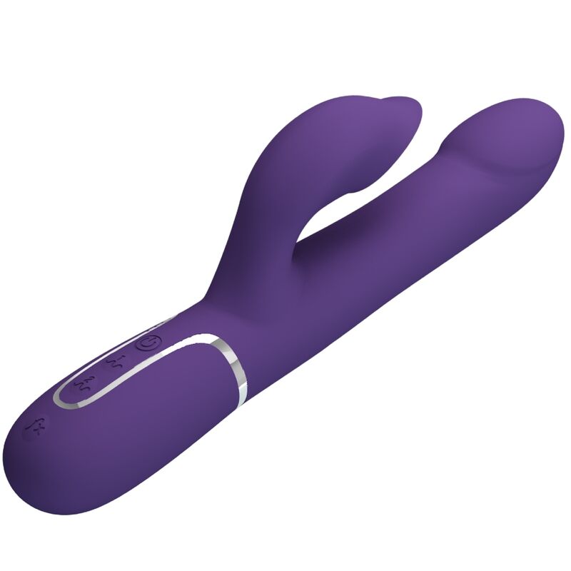 PRETTY LOVE - ZALIN RABBIT VIBRATOR WITH PEARLS 4 IN 1 PURPLE