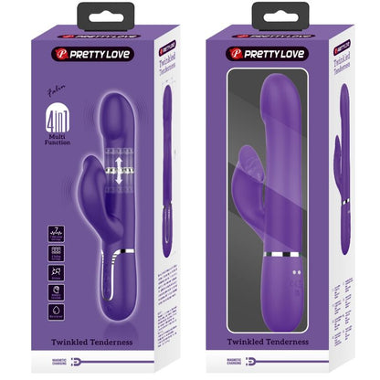 PRETTY LOVE - ZALIN RABBIT VIBRATOR WITH PEARLS 4 IN 1 PURPLE