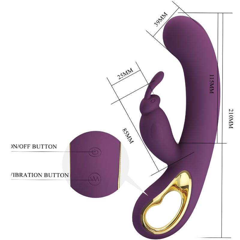 PRETTY LOVE - LIAM VIBRADOR RABBIT & ESTIMULADOR PONTO G ROXO