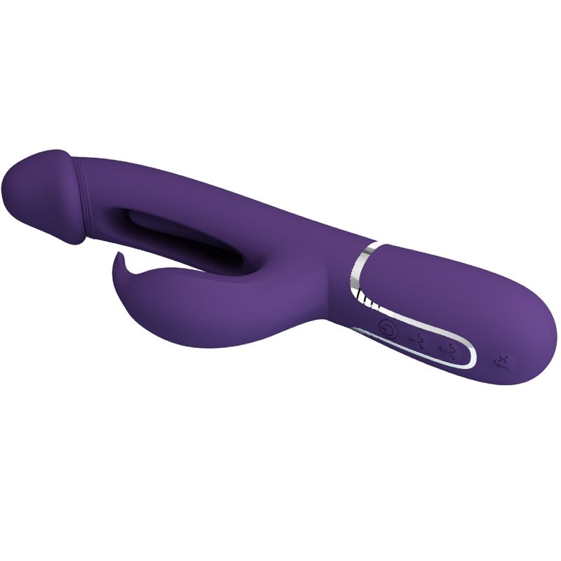 PRETTY LOVE - KAMPAS 3-IN-1 MULTIFUNCTION RABBIT VIBRATOR WITH PURPLE TONGUE