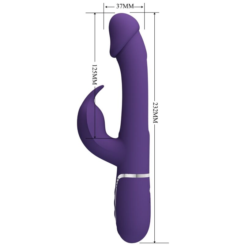 PRETTY LOVE - KAMPAS 3-IN-1 MULTIFUNCTION RABBIT VIBRATOR WITH PURPLE TONGUE