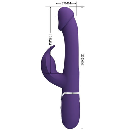PRETTY LOVE - KAMPAS 3-IN-1 MULTIFUNCTION RABBIT VIBRATOR WITH PURPLE TONGUE
