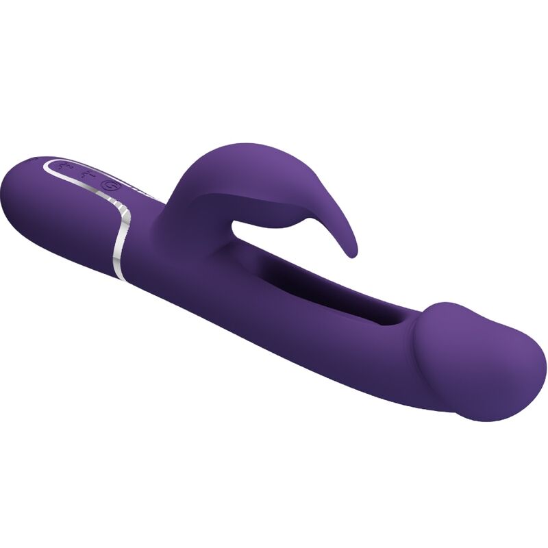 PRETTY LOVE - KAMPAS 3-IN-1 MULTIFUNCTION RABBIT VIBRATOR WITH PURPLE TONGUE