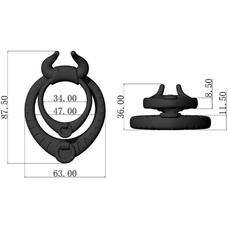 ARMONY - BULL'S PASION BLACK RING