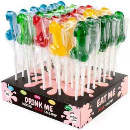 SECRETPLAY - ASSORTED DISPLAY OF PENIS-SHAPED LOLLIPOPS WITH ALCOHOL, 40 UNITS