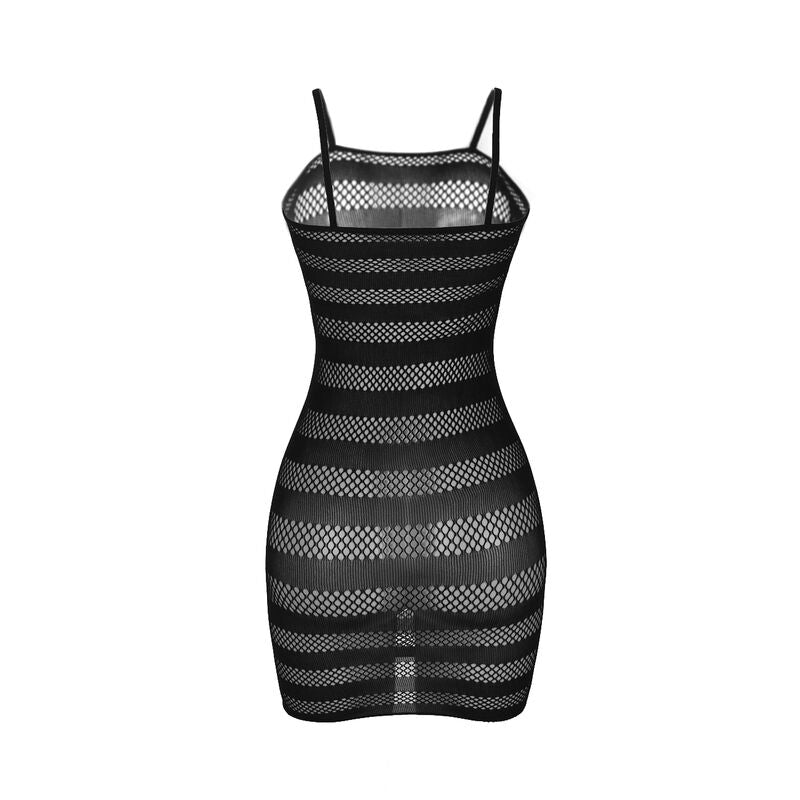 SUBBLIME - 951733 BLACK STRIPED MESH DRESS ONE SIZE