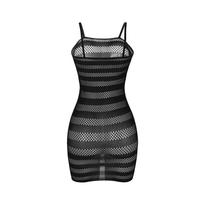 SUBBLIME - 951733 BLACK STRIPED MESH DRESS ONE SIZE