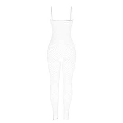 SUBBLIME - 951740 Crotchless Mesh Bodystocking with Ties, White, One Size