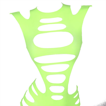 SUBBLIME - 952280 ELASTIC MESH DRESS LONG SLEEVE GREEN ONE SIZE