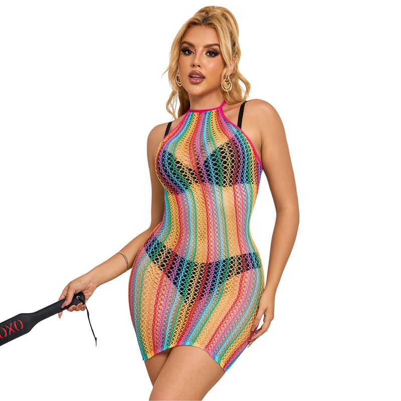 SUBBLIME - 952341 RAINBOW MESH DRESS ONE SIZE