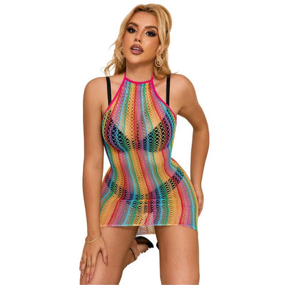 SUBBLIME - 952341 RAINBOW MESH DRESS ONE SIZE