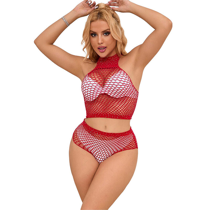 SUBBLIME - 952402 RED RHINESTONE MESH SET ONE SIZE