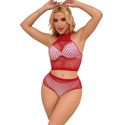 SUBBLIME - 952402 RED RHINESTONE MESH SET ONE SIZE