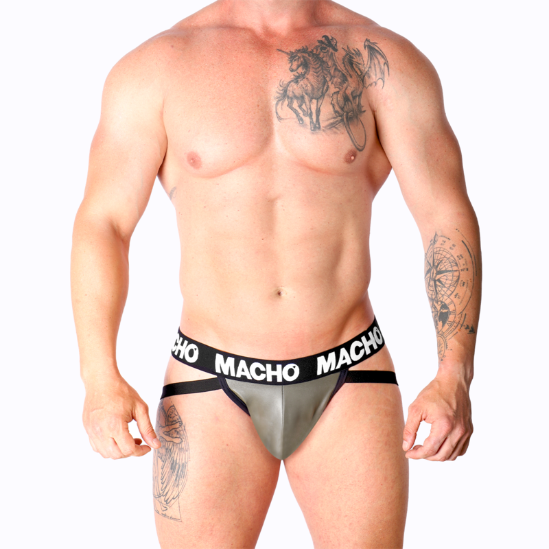 MACHO - MX27GR JOCK LEATHER GREY BEIGE L
