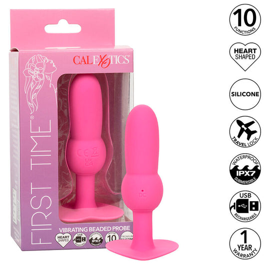 CALEXOTICS - FIRST TIME ANAL PLUG WITH BEADS 10 VIBRATIONS PINK