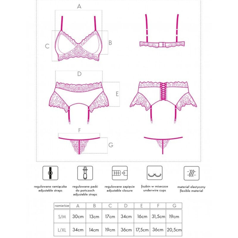 LIVCO CORSETTI FASHION - NAHIR LC 20214 SUJETADOR + PANTY + LIGUERO