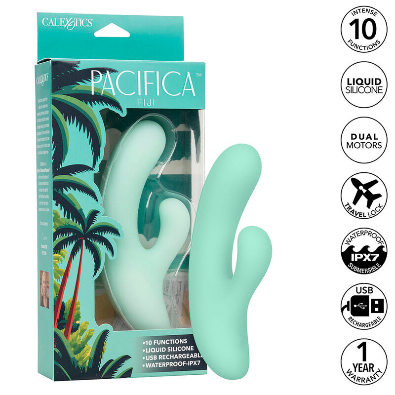 CALEXOTICS - PACIFICA FIJI G-SPOT VIBRATOR AND STIMULATOR 10 VIBRATIONS AQUA