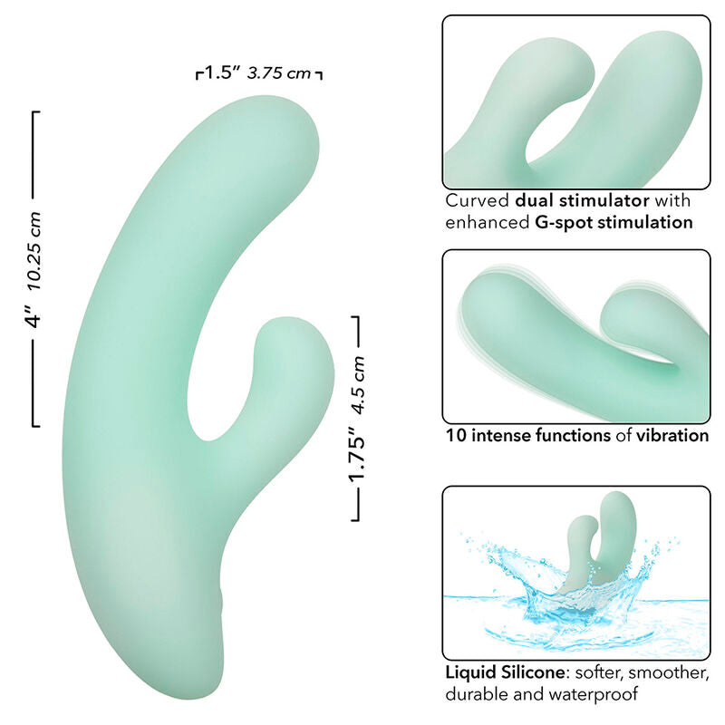 CALEXOTICS - PACIFICA FIJI G-SPOT VIBRATOR AND STIMULATOR 10 VIBRATIONS AQUA