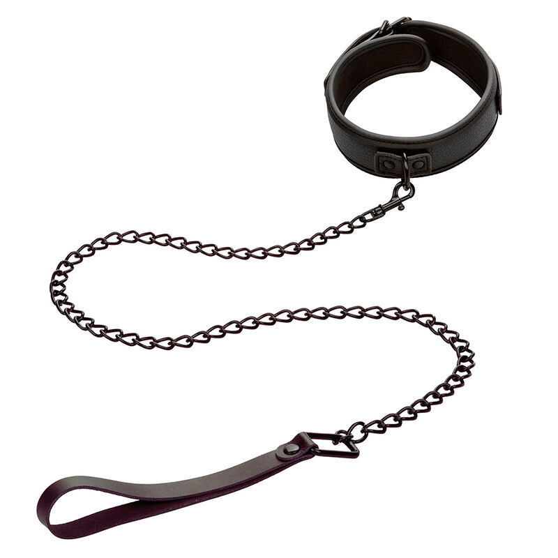 CALEXOTICS - NOCTURNAL COLLAR AND ADJUSTABLE LEATHER STRAP BLACK