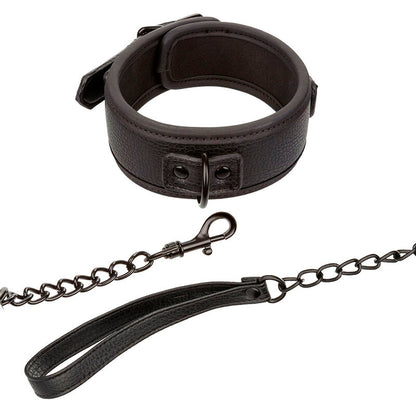 CALEXOTICS - NOCTURNAL COLLAR AND ADJUSTABLE LEATHER STRAP BLACK