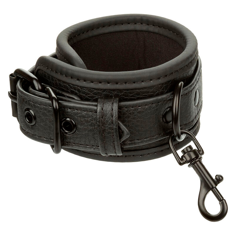 CALEXOTICS - NIGHTTIME ADJUSTABLE LEATHER HANDCUFFS BLACK