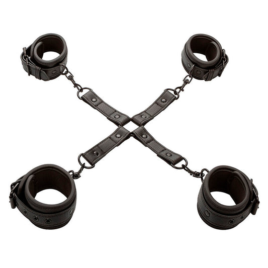 CALEXOTICS - NOCTURNAL HOG TIE CONNECTOR ADJUSTABLE LEATHER BLACK