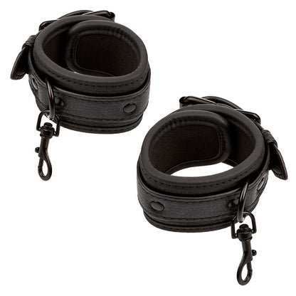 CALEXOTICS - NIGHTTIME ADJUSTABLE LEATHER BED RESTRAINTS BLACK