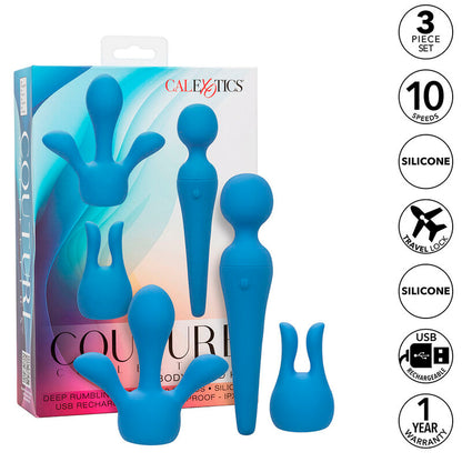 CALEXOTICS - COUTURE KIT VIBRADOR VARINHA 10 VIBRAÇÕES AZUL