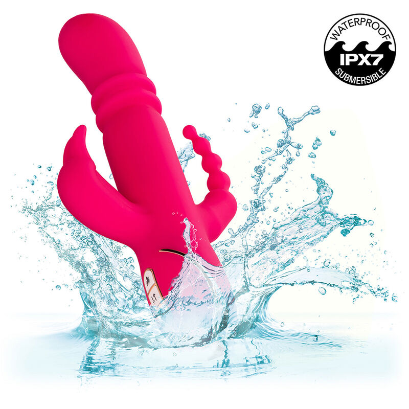CALEXOTICS - JACK FANTASY TRIPLE VIBRADOR AQUECÍVEL RABBIT ROSA