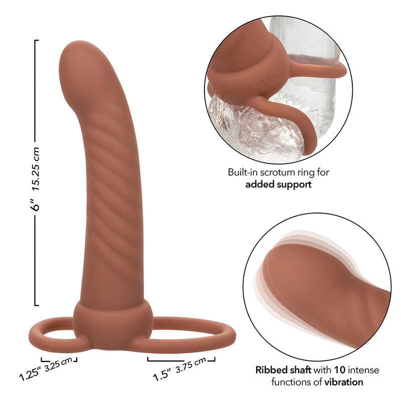 CALEXOTICS - MAXX DOUBLE GROOVED PENETRATOR 10 VIBRATIONS MULATTO