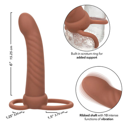 CALEXOTICS - MAXX DOUBLE GROOVED PENETRATOR 10 VIBRATIONS MULATTO
