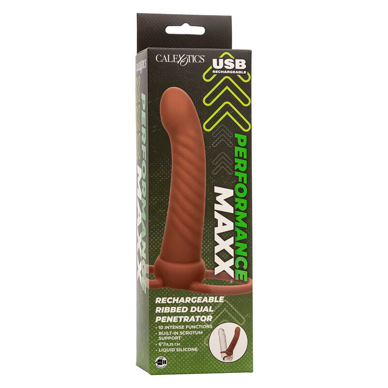 CALEXOTICS - MAXX DOUBLE GROOVED PENETRATOR 10 VIBRATIONS MULATTO
