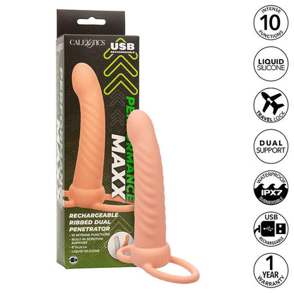 CALEXOTICS - MAXX DOUBLE RIDGED PENETRATOR 10 NATURAL VIBRATIONS