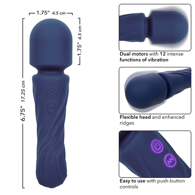 CALEXOTICS - CHARISMA ALLURE DUAL MOTOR MASSAGER 12 FUNCTIONS 17.25 CM X 4.5 CM PURPLE