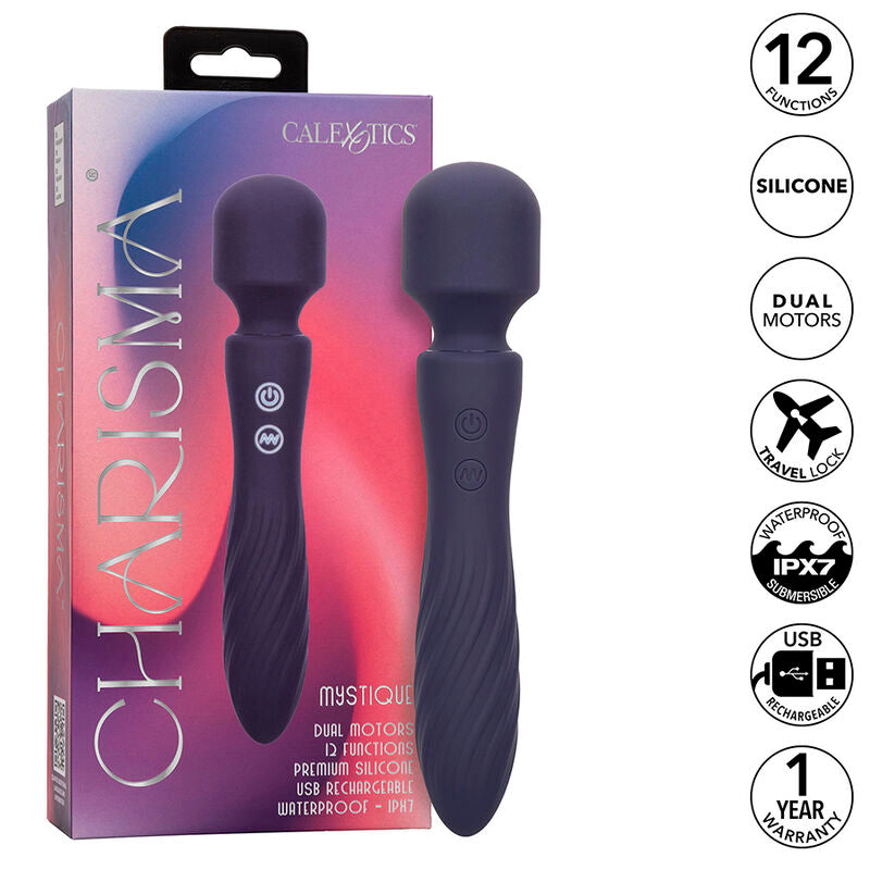 CALEXOTICS - CHARISMA MYSTIQUE DUAL MOTOR MASSAGER 12 FUNCTIONS 21.5 CM X 4.5 CM PURPLE