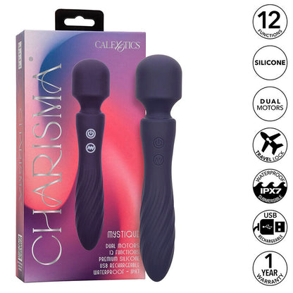 CALEXOTICS - CHARISMA MYSTIQUE DUAL MOTOR MASSAGER 12 FUNCTIONS 21.5 CM X 4.5 CM PURPLE