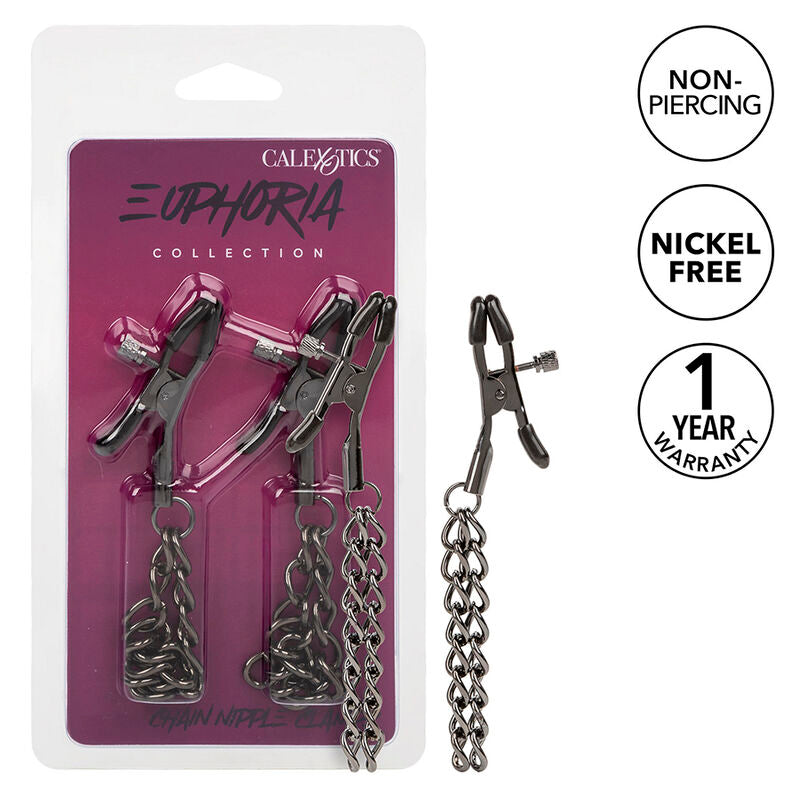 CALEXOTICS - EUPHORIA NIPPLE CLIPS WITH CHAIN ​​14.5 CM