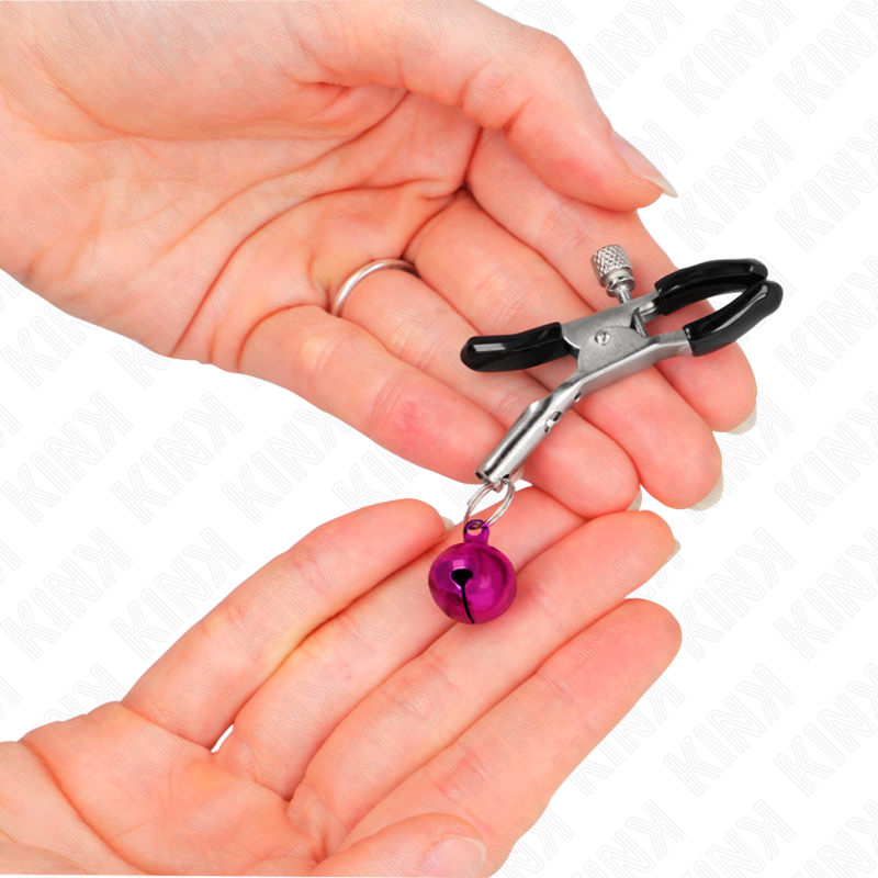 KINK - NIPPLE CLIPS WITH VIOLET BELL 6 CM