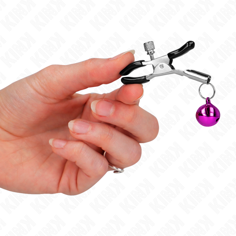 KINK - NIPPLE CLIPS WITH VIOLET BELL 6 CM